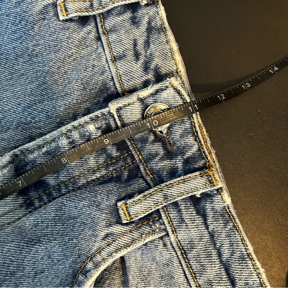 Zara TRG Denim Jeans Straight Leg Ripped High Rise Relaxed Sz 6 - Picture 9 of 9